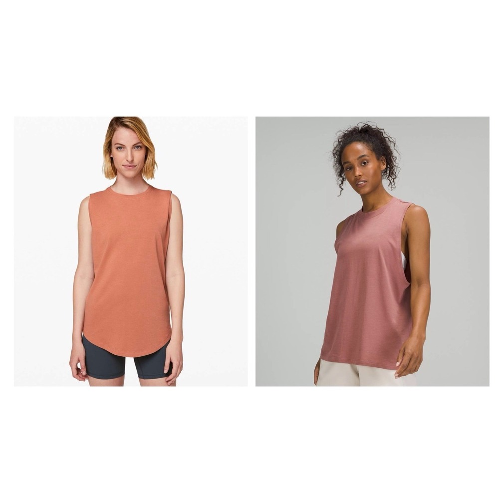NWT Lot 2 Lululemon Brunswick Muscle Tank Canyon Rock/ All Yours Tank Size 6